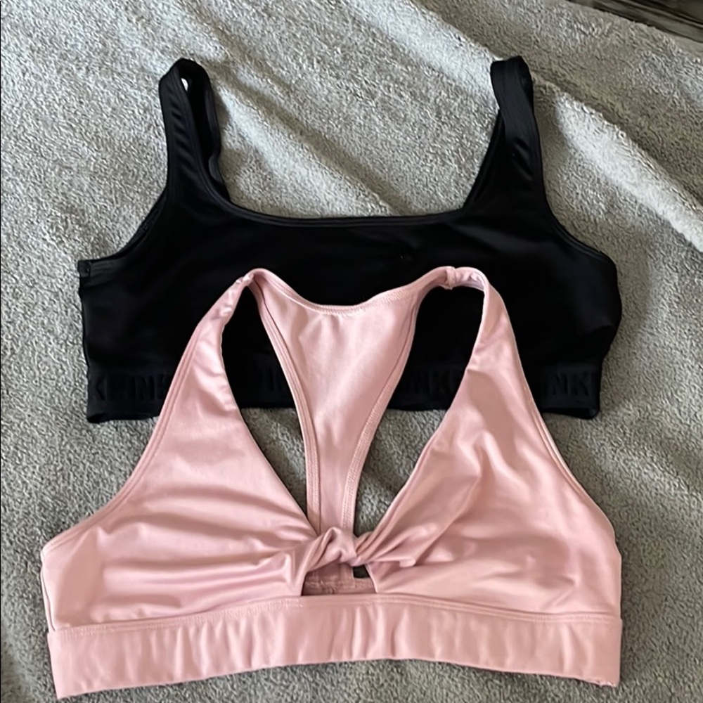 Pink Victoria secret sports bras. Size L